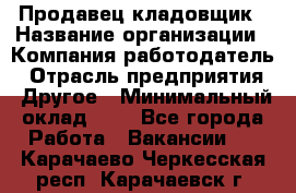 Продавец-кладовщик › Название организации ­ Компания-работодатель › Отрасль предприятия ­ Другое › Минимальный оклад ­ 1 - Все города Работа » Вакансии   . Карачаево-Черкесская респ.,Карачаевск г.